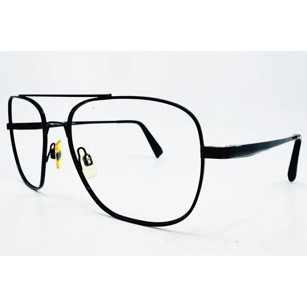 Nautica Eyeglasses Mens Black N8152 001 Aviator Double Bridge 57-16-145